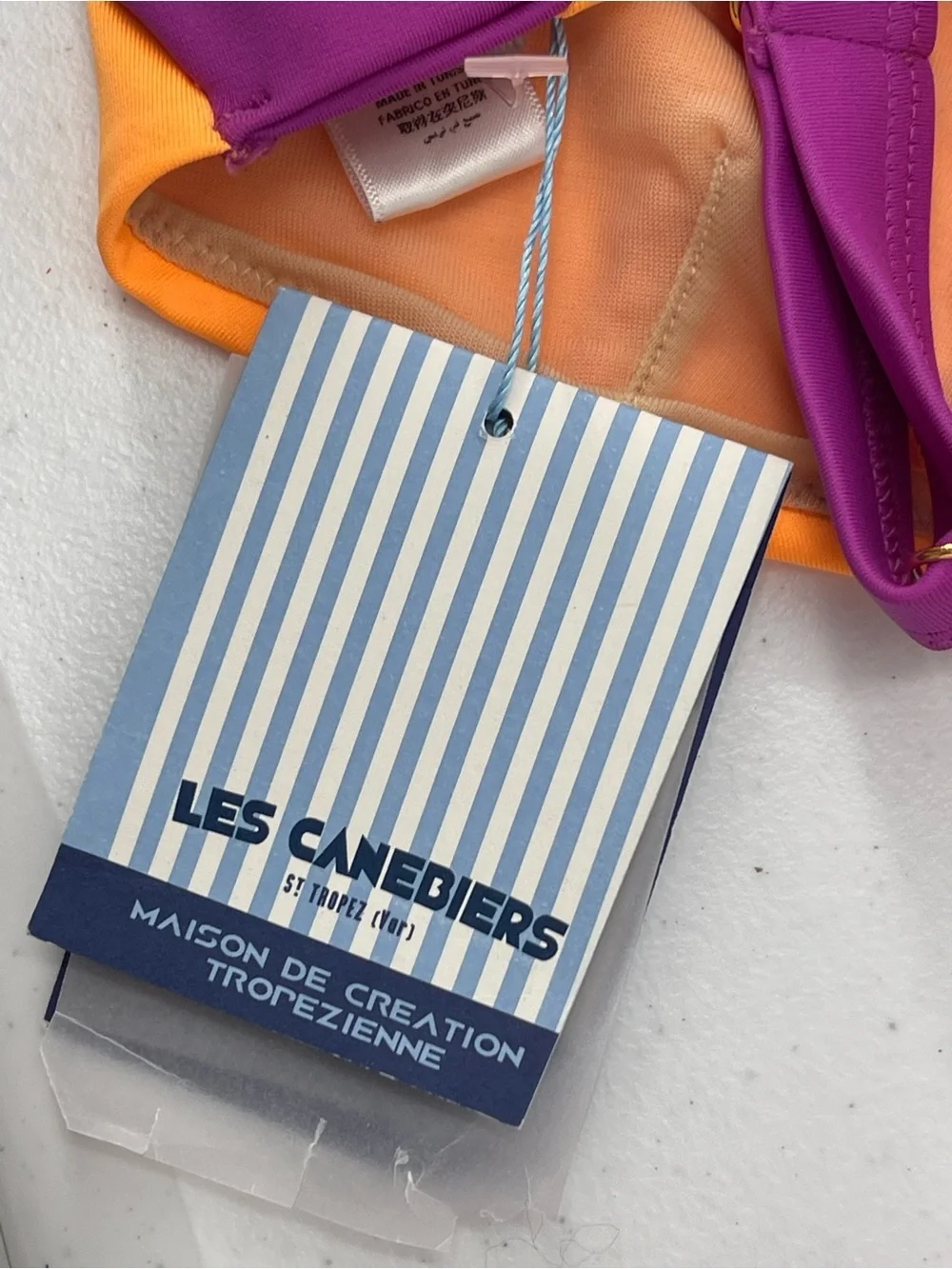 Les Canebiers NWT purple orange 2 piece swimsuit bikini